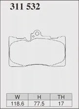 Тормозные колодки Dixcel EXTRA Speed ES-311532 Lexus GS IS передние