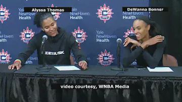 Alyssa Thomas and DeWanna Bonner after Connecticut's 79 70 win over Los Angeles