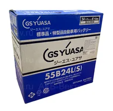 АКБ GS YUASA ECO.R HJ-B24 55B24L(S) 48Ач 490А(CCA) пр.Япония оригинал (22г)